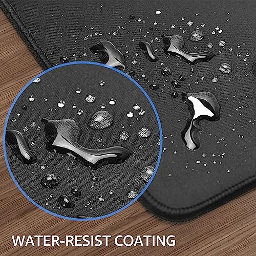 KTRIO Large Gaming Mouse Pad with Superior Micro-Weave Cloth, Extended Desk Mousepad with Stitched Edges, Non-Slip Base, Water Resist Keyboard Pad for Gamer, Office & Home, 31.5 x 11.8 in, Black - 6