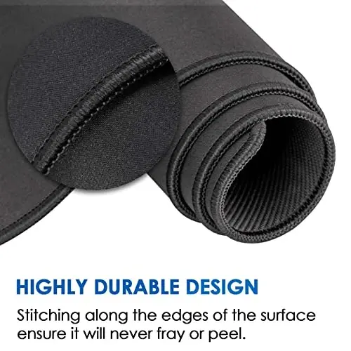 KTRIO Large Gaming Mouse Pad with Superior Micro-Weave Cloth, Extended Desk Mousepad with Stitched Edges, Non-Slip Base, Water Resist Keyboard Pad for Gamer, Office & Home, 31.5 x 11.8 in, Black - 3