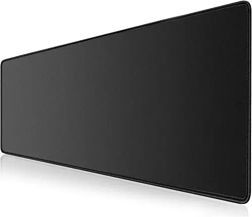 KTRIO Yuqori mikro-to'qimali matoli katta o'yin sichqonchasi, tikilgan qirralari bilan kengaytirilgan stol sichqonchasi, sirpanmaydigan taglik, o'yinchi, ofis va uy uchun suvga chidamli klaviatura, 35.4 x 15.7 dyuym, qora - KTRIO