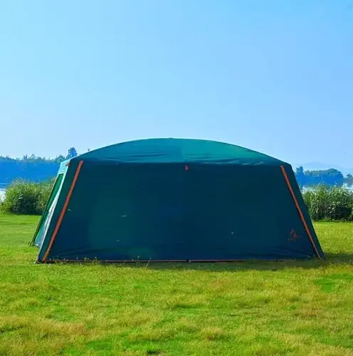 KTT Extra Large Tent 10-12-14 Person(B),Family Cabin Tents,2 Rooms,3 Doors and 3 Windows with Mesh,Straight Wall,Waterproof,Double Layer,Big Tent for Outdoor,Picnic,Camping,Family Gathering - 5