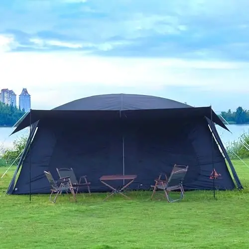 KTT Extra Large Tent 10-12-14 Person(B),Family Cabin Tents,2 Rooms,3 Doors and 3 Windows with Mesh,Straight Wall,Waterproof,Double Layer,Big Tent for Outdoor,Picnic,Camping,Family Gathering - 3