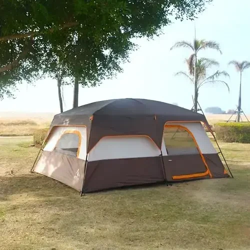 KTT Katta chodir 6-12 kishi, oilaviy chodirlar, to'g'ri devor, 3 eshik va 3 deraza, suv o'tkazmaydigan, ochiq havoda, piknik, camping, oila, do'stlar uchun katta chodir. - 5