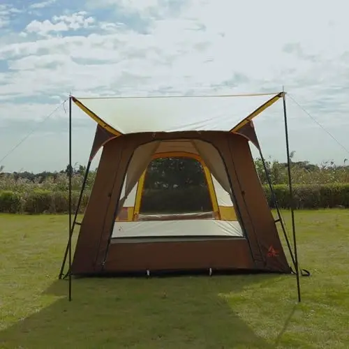 KTT Large Tent 6-8 Person,Family Cabin Tents,Straight Wall,3 Doors and 3 Windows with Mesh,Waterproof,Big Tent for Outdoor,Picnic,Camping,Family,Friends Gathering.…… - 2