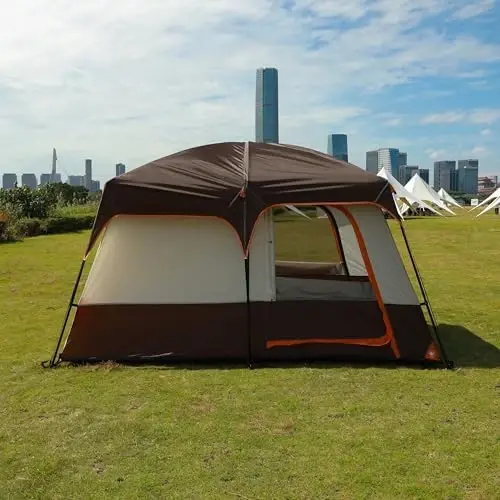 KTT Large Tent 6-8 Person,Family Cabin Tents,Straight Wall,3 Doors and 3 Windows with Mesh,Waterproof,Big Tent for Outdoor,Picnic,Camping,Family,Friends Gathering.…… - 3