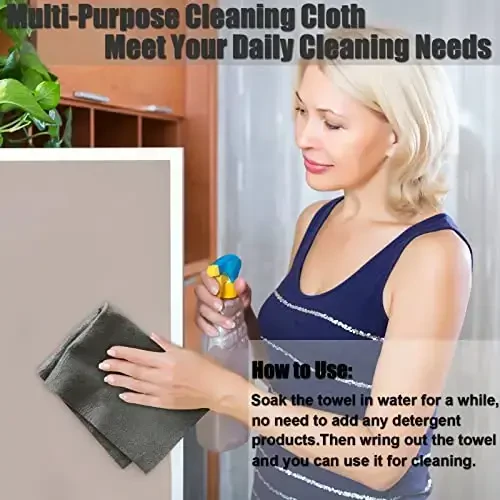 KTT Microfiber Cleaning Cloth,Reusable Thickened Magic Cleaning Cloth.Streak Free Miracle Cleaning Cloth for Home,Window,Mirror Glass and Cars.(12