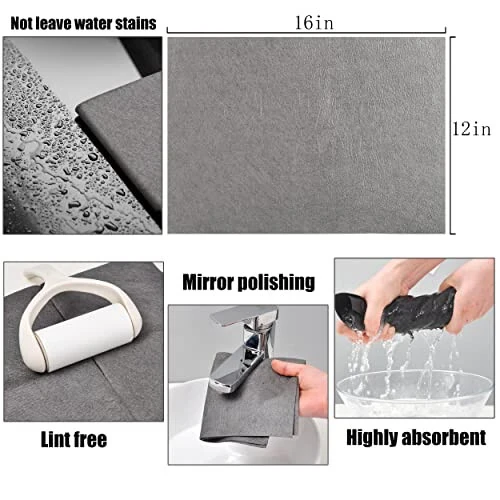 KTT Thickened Magic Cleaning Cloth, Reusable Microfiber Cleaning Cloth. Lint Free Cloth for Home, Window, Mirror Glass and Cars. (12