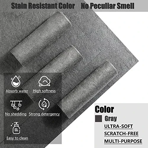 KTT Thickened Magic Cleaning Cloth, Reusable Microfiber Cleaning Cloth. Lint Free Cloth for Home, Window, Mirror Glass and Cars. (12