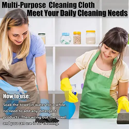 KTT Thickened Magic Cleaning Cloth, Reusable Microfiber Cleaning Cloth. Lint Free Cloth for Home, Window, Mirror Glass and Cars. (12