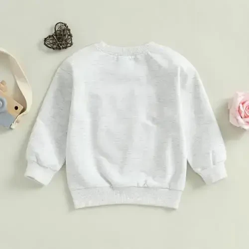 KtwHarnu Toddler Baby Boy Valentines Day Outfit Lover Boy Embroidery Crewneck Sweatshirt Long Sleeve Pullovers Shirts Top - 4