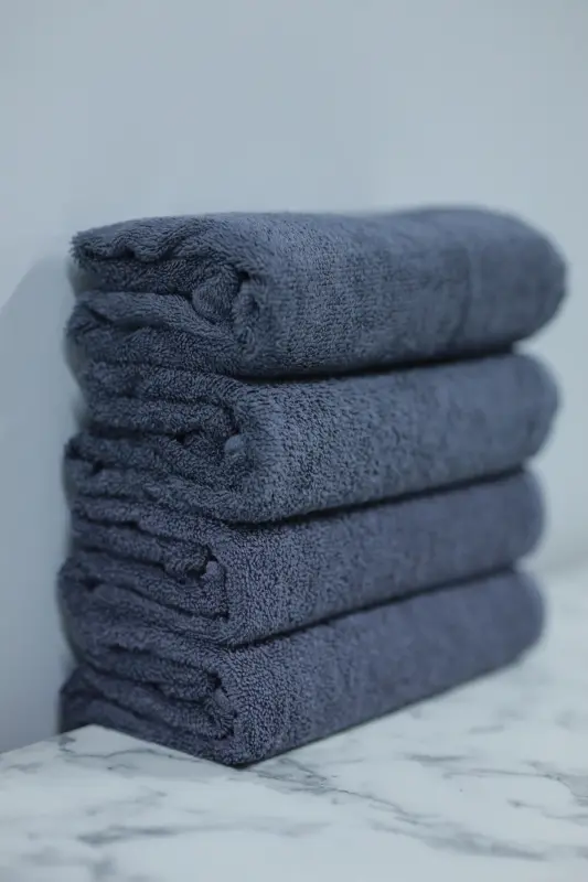 Kuaförlere Özel Boya Tutmayan Mikrofiber Saç Havlusu 50x90 cm. 4'lÜ Set-Gri - 4