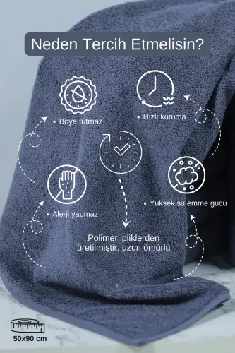 Kuaförlere Özel Boya Tutmayan Mikrofiber Saç Havlusu 50x90 cm. 4'lÜ Set - DENIZLICOTTON (1)