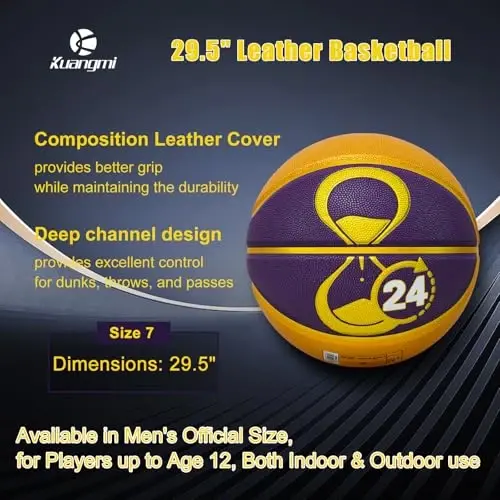 Kuangmi Liberty Court Collection Basketball, Official Size 7(29.5