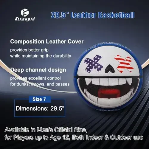 Kuangmi Liberty Court Collection Basketball, Official Size 7(29.5