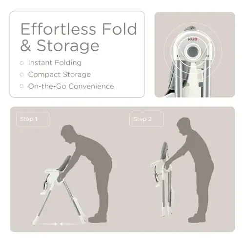 KÜB 3-in-1 katlanadigan bolalar uchun baland stul | Kichkintoylar va o'spirinlar uchun ko'p funksiyali bolalar uchun baland stullar | Oson tozalash uchun olinadigan o'rindiq va patnis | 7 balandlik va 4 eğim sozlanishi | 2 qulflash g'ildiragi (kulrang) - 5