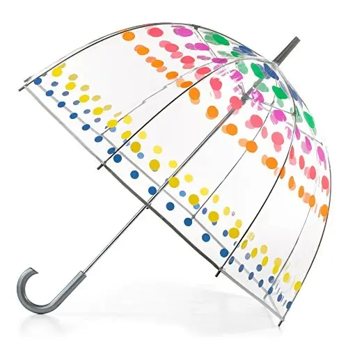 totes Adult Clear Bubble Umbrella with Dome Canopy and Lightweight Wind and Rain Protection - 1