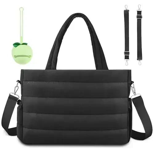 KUBYA Diaper Bag Tote, Baby Diaper Tote Bags Crossbody Hospital Bag Travel Large Mommy Bag, with Silicone Pacifier Case - KUBYA