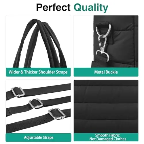 KUBYA Diaper Bag Tote, Baby Diaper Tote Bags Crossbody Hospital Bag Travel Large Mommy Bag, with Silicone Pacifier Case - 4
