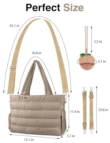 KUBYA Diaper Bag Tote, Baby Diaper Tote Bags Crossbody Hospital Bag Travel Large Mommy Bag, with Silicone Pacifier Case - 6