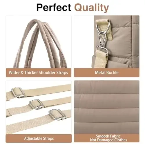 KUBYA Diaper Bag Tote, Baby Diaper Tote Bags Crossbody Hospital Bag Travel Large Mommy Bag, with Silicone Pacifier Case - 4