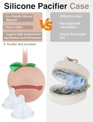 KUBYA Diaper Bag Tote, Baby Diaper Tote Bags Crossbody Hospital Bag Travel Large Mommy Bag, with Silicone Pacifier Case - 5