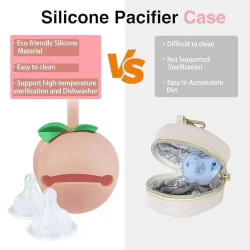 KUBYA Diaper Bag Tote, Baby Diaper Tote Bags Crossbody Hospital Bag Travel Large Mommy Bag, with Silicone Pacifier Case - 5