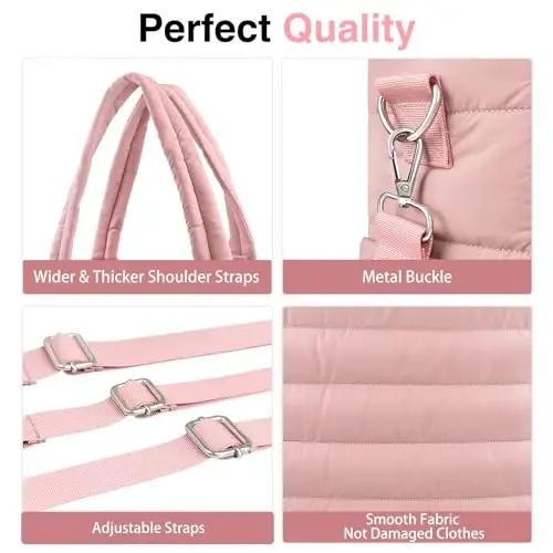KUBYA Diaper Bag Tote, Baby Diaper Tote Bags Crossbody Hospital Bag Travel Large Mommy Bag, with Silicone Pacifier Case - 4