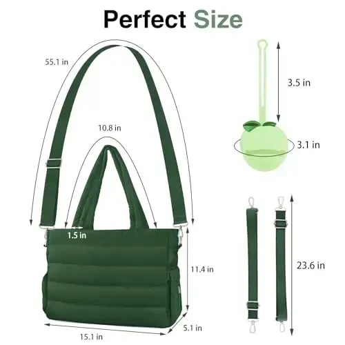 KUBYA Diaper Bag Tote, Baby Diaper Tote Bags Crossbody Hospital Bag Travel Large Mommy Bag, with Silicone Pacifier Case - 6