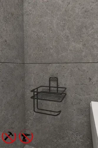 Kuchli yopishqoqli zaxira rafli hojatxona qog'ozi ilgich. Hammom uchun tartibga soluvchi. - ALPER BANYO (1)