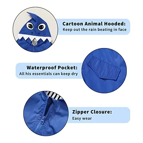 YOUNGER TREE Toddler Baby Boy Girl Duck Raincoat Cute Cartoon Hoodie Zipper Coat Outfit - 4