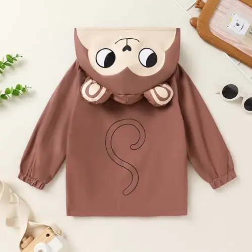 YOUNGER TREE Toddler Baby Boy Girl Duck Raincoat Cute Cartoon Hoodie Zipper Coat Outfit - 3