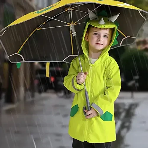 YOUNGER TREE Toddler Baby Boy Girl Duck Raincoat Cute Cartoon Hoodie Zipper Coat Outfit - 2