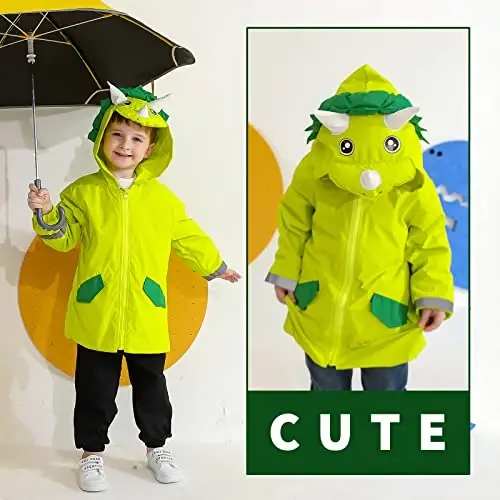 YOUNGER TREE Toddler Baby Boy Girl Duck Raincoat Cute Cartoon Hoodie Zipper Coat Outfit - 3