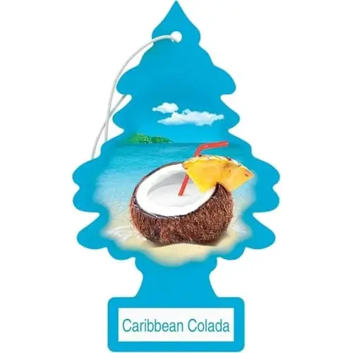 LITTLE TREES Car Air Freshener | Hanging Paper Tree for Home or Car | Caribbean Colada | 12 Pack 