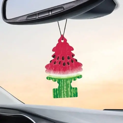 LITTLE TREES Car Air Freshener | Hanging Paper Tree for Home or Car | Watermelon Scent | 6 Pack - 4