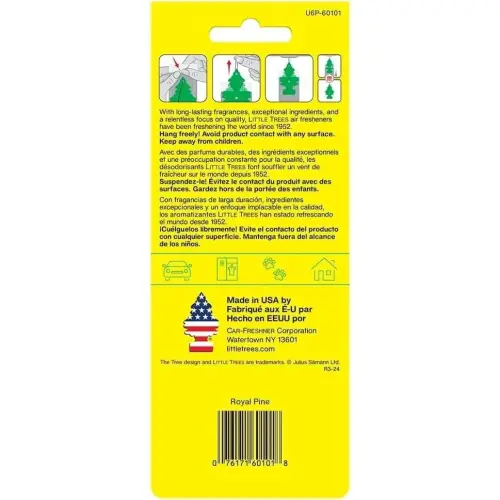 LITTLE TREES Car Air Freshener | Hanging Paper Tree for Home or Car | Royal Pine | 6 Pack - 3