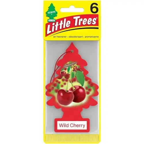LITTLE TREES Car Air Freshener | Hanging Paper Tree for Home or Car | Wild Cherry | Pack of 6 - 2