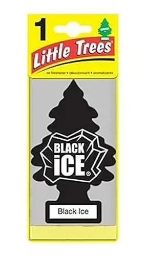 LITTLE TREES Car Air Freshener | Hanging Paper Tree for Home or Car | Black Ice | 1 Pack 