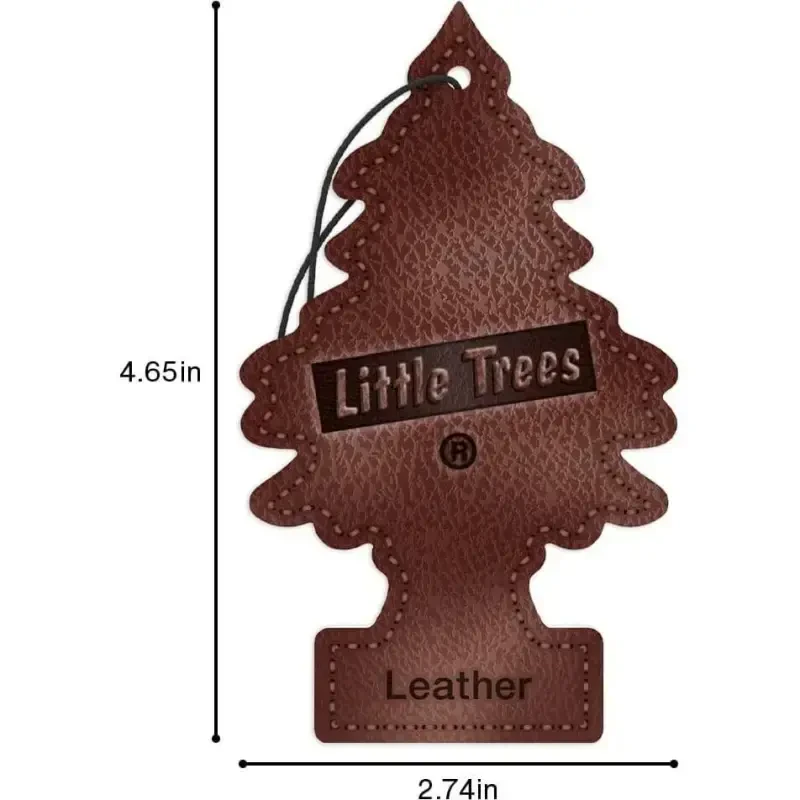 LITTLE TREES Car Air Freshener | Hanging Paper Tree for Home or Car | Leather | 3 Pack - 7