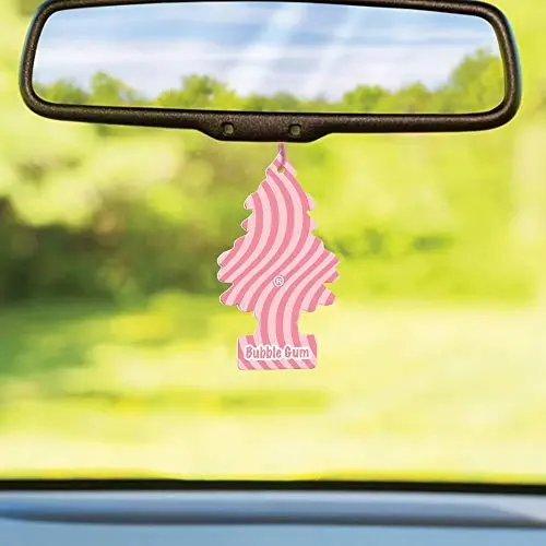 Little Trees Cardboard Hanging Car, Home & Office Air Freshener, Bubble Gum (Pack of 12) - 4