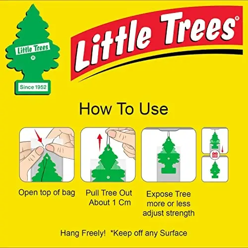 Little Trees Cardboard Hanging Car, Home & Office Air Freshener, Peachy Peach (Pack of 6) 