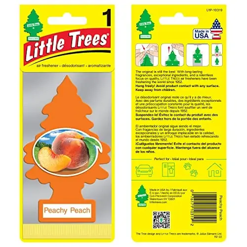 Little Trees Cardboard Hanging Car, Home & Office Air Freshener, Peachy Peach (Pack of 6) - 3