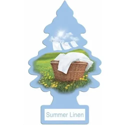 Little Trees Cardboard Hanging Car, Home & Office Air Freshener, Summer Linen (Pack of 12) - 1
