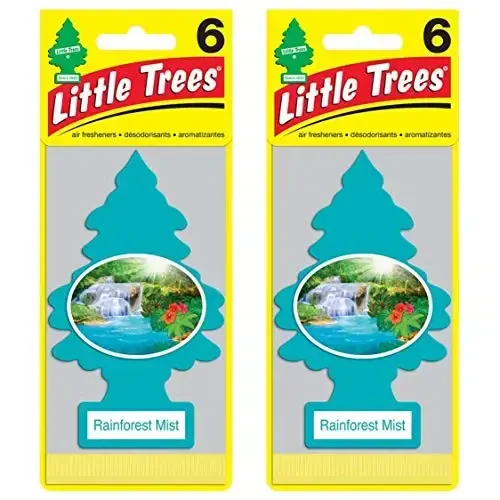 Little Trees Cardboard Hanging Car, Home & Office Air Freshener, Rainforest Mist (Pack of 12) 