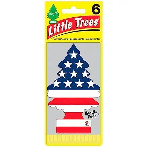 LITTLE TREES Car Air Freshener | Hanging Paper Tree for Home or Car | Vanilla Pride | 6 Pack 