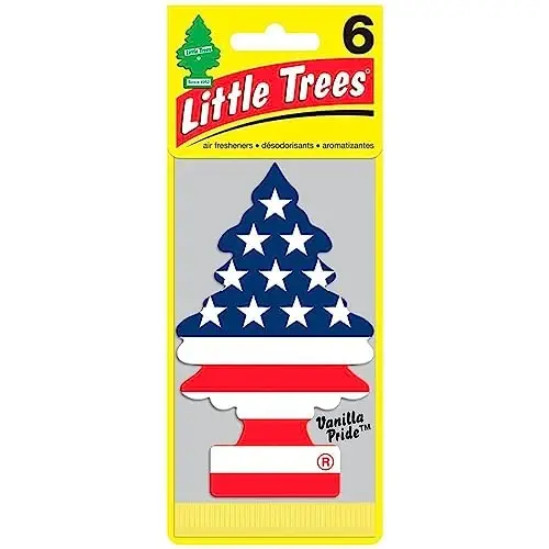 LITTLE TREES Car Air Freshener | Hanging Paper Tree for Home or Car | Vanilla Pride | 6 Pack 