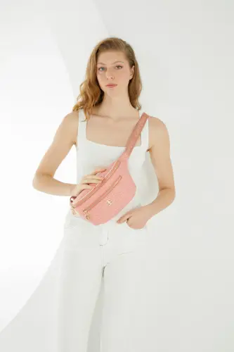 Kleine korallenrote Alphabet-Gürteltasche für Damen 05PO22Y1542 - Kleines Alphabet Koralle 