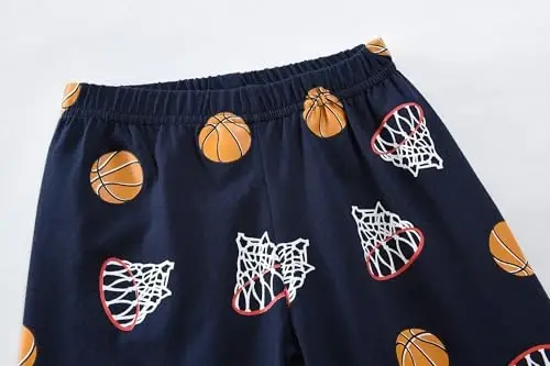 Toddler Boys Pajamas Short Sets Fire Truck Cotton 2 Piece Pjs Excavator Sleepwear Summer Clothes Kids Jammies Set Size 1-7T - 5