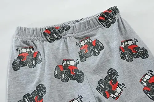 Toddler Boys Pajamas Short Sets Fire Truck Cotton 2 Piece Pjs Excavator Sleepwear Summer Clothes Kids Jammies Set Size 1-7T - 5