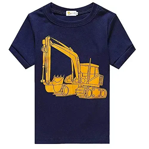 Toddler Boys Pajamas Short Sets Fire Truck Cotton 2 Piece Pjs Excavator Sleepwear Summer Clothes Kids Jammies Set Size 1-7T - 3