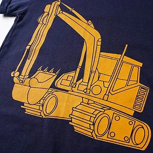 Toddler Boys Pajamas Short Sets Fire Truck Cotton 2 Piece Pjs Excavator Sleepwear Summer Clothes Kids Jammies Set Size 1-7T - 5